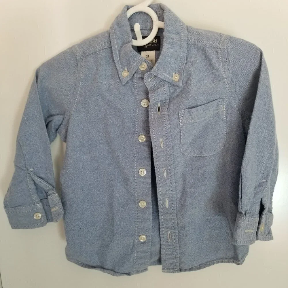 OSHKOSH Boy's blue oxford shirt 3T 💙